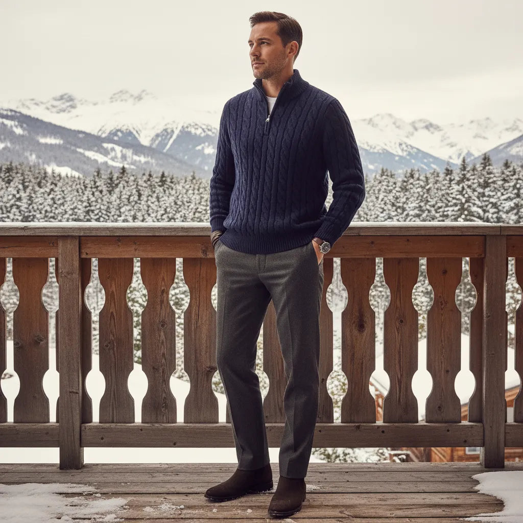 Cardigan Laine Homme - old money style