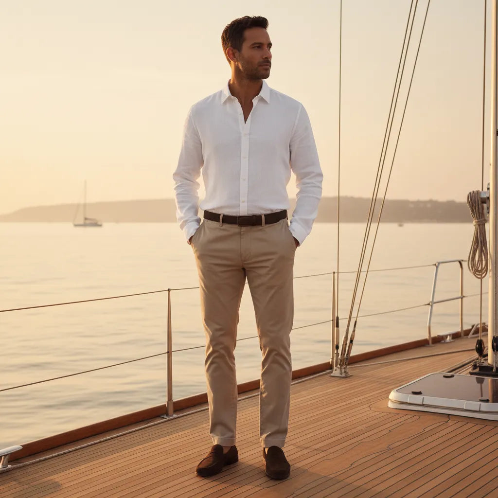 Chemise en Lin Homme Manche Longue - old money style