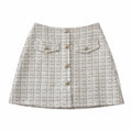 Jupe Motif Prince de Galles Blanc - My Store