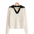 Pulls Col V Blanc S - My Store